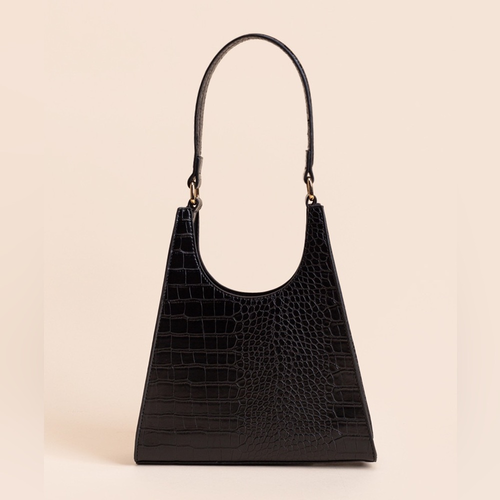 Francesca’s Sophia 90’s Croc Trapeze Hobo in Black – Brand New With Tags!